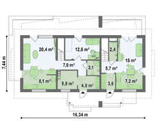 Проект дома на две семьи с отдельными входами