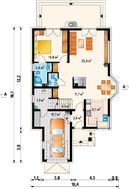 Оригинальный проект коттеджа с гаражом для одной машины