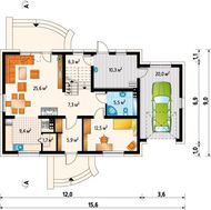 Проект имения с мансардой для узкого участка с габаритами 9 на 15