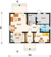 Коттедж прямоугольной формы 9 на 12