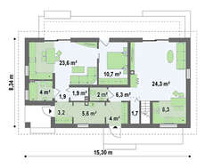 Проект дома на две семьи с разными входами