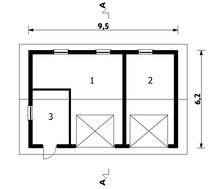 Архитектурный проект гаража для 2-х машин с кладовкой