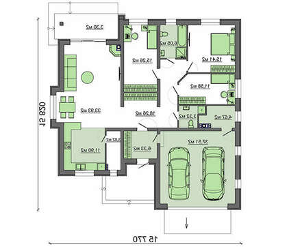 Проект одноэтажного дома с гаражом и мансардой