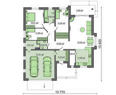 Проект одноэтажного дома с гаражом и мансардой