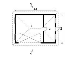 Проект гаража на один автомобиль с многоскатной крышей