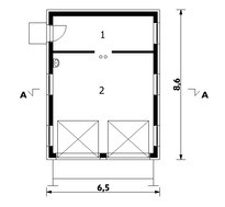 Архитектурный проект гаража на две машины