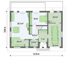 Проект классического дома с гаражом
