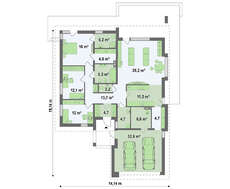 Проект одноэтажного классического дома с гаражом и мансардой