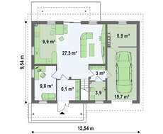 Проект дома с мансардой и с дополнительной спальней