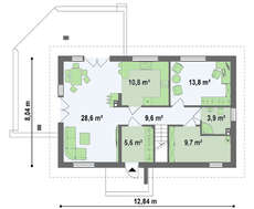 Проект уютного красивого дома с мансардой и оригинальным фасадом