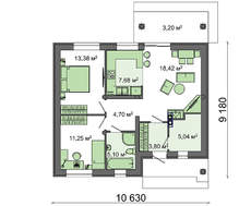Проект небольшого одноэтажного дома