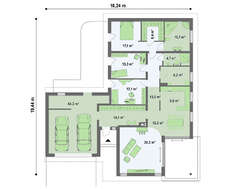 Проект одноэтажного дома в скандинавском стиле