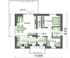 Проект энергосберегающего классического коттеджа с мансардой