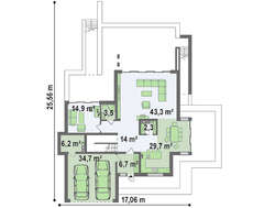 Небольшой дом для наклонного участка