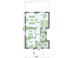 Аккуратный проект небольшого одноэтажного коттеджа