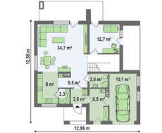 Привлекательный проект двухэтажного дома с гаражом на одну машину