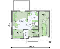 Стильный двухэтажный дом площадью до 200 m²