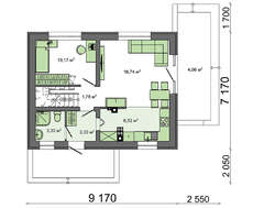 Проект дома с мансардой 7 на 9 в классическом стиле
