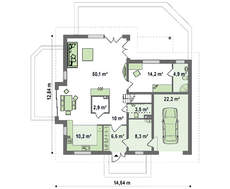 Проект классического коттеджа с гаражом и прекрасной мансардой