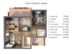 Стильный особняк площадью 150 м2