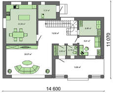 Стильный особняк с просторным балконом и террасой