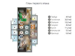 Проект двухэтажного красивого таунхауса с пятью спальнями и тремя санузлами