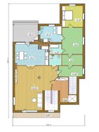 Архитектурный проект классического двухэтажного особняка для наклонного участка