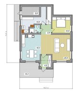 Проект мансардного коттеджа необычной формы