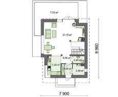 Проект экономичного коттеджа для узкого участка