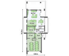 Стильный современный дом 210 m² для узкого участка