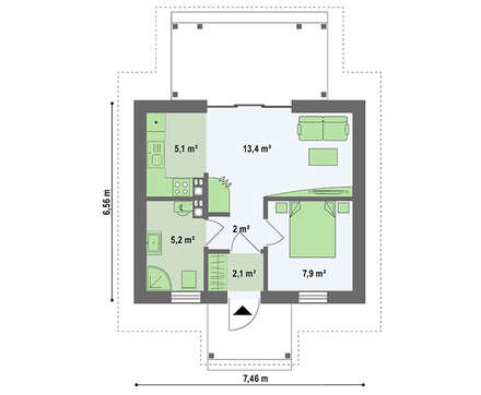 Летний домик 35 m²