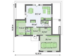 Стильный современный коттедж с мансардой