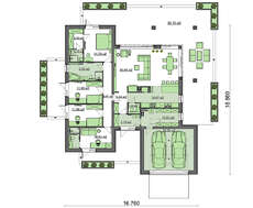 Одноэтажный дом 180 m²