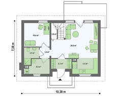 Проект коттеджа с мансардой для небольшого участка