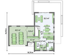 Дом с мансардой с гаражом на два авто
