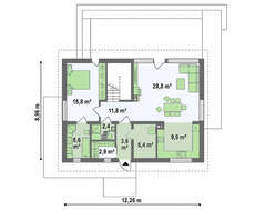 Дом 9 на 12 с мансардой