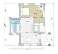 Проект для строительства компактного коттеджа 70 m²