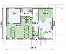 Стильный коттедж с просторной террасой над гаражом