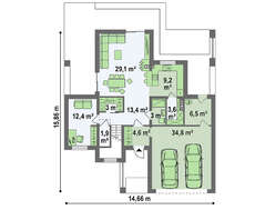 Современный дом с гаражом на 2 машины