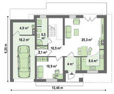 Небольшой компактный двухэтажный коттедж