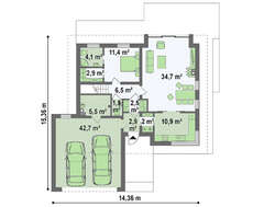 Двухэтажный дом площадью более 200 m²