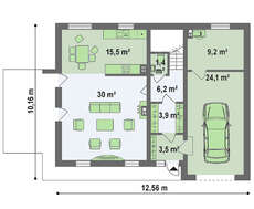 Двухэтажный дом в классическом стиле с эклектическим включением кубизма
