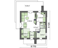 Компактный двухэтажный коттедж 8 на 11