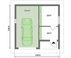 Гараж на один автомобиль с хозпомещением и чердаком