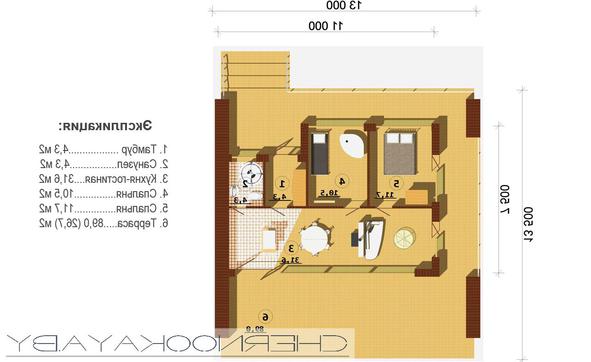 1 этажный небольшой стильный коттедж с плоской крышей