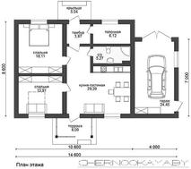 Одноэтажный коттедж с двумя спальнями