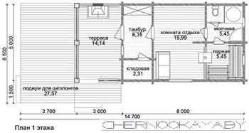 Компактное загородное здание для отдыха и приема банных процедур