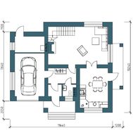 Интересный план двухэтажного коттеджа с гаражом