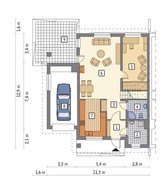 Проект стильного таунхауса с гаражом на 1 авто
