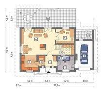 Проект изысканного таунхауса с большим балконом